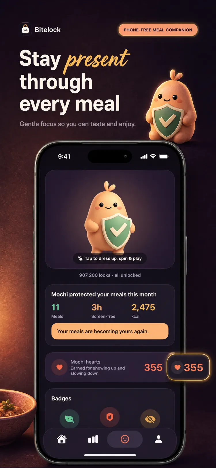 Stay present screen with the guarding list of blocked apps